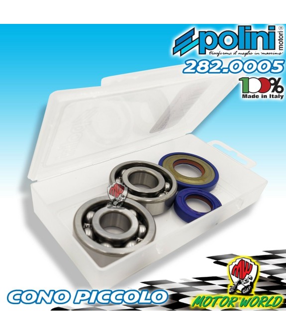 282.0005 KIT CUSCINETTI PARAOLI ALBERO POLINI PIAGGIO VESPA 50 2T XL CONO 19