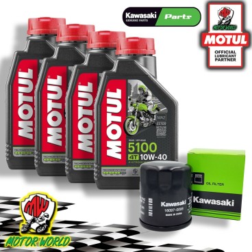 KIT TAGLIANDO MOTUL 5100 10W40 + FILTRO OLIO ORIGINALE Kawasaki