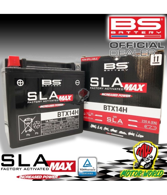BATTERIA BS SLA MAX ATTIVATA BTX14H ATV UPGRADE TGB 325 Blade