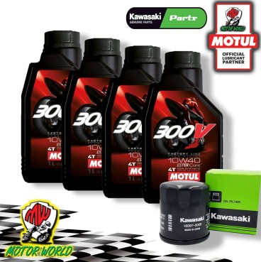 KIT TAGLIANDO MOTUL 300V 10W40 + FILTRO OLIO Kawasaki KRT 800 Teryx4 / LE / Camo