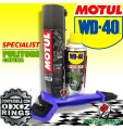 Kit WD-40 Pulizia Catena Moto + Motul C2 Grasso Lubrificante Spray Moto Strada