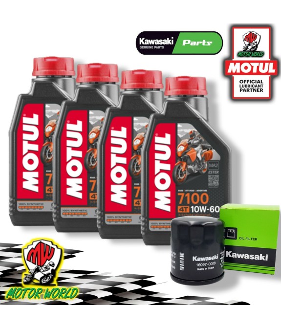 TAGLIANDO MOTUL 7100 10W60 + FILTRO OLIO ORIGINALE Kawasaki Z 900 2021