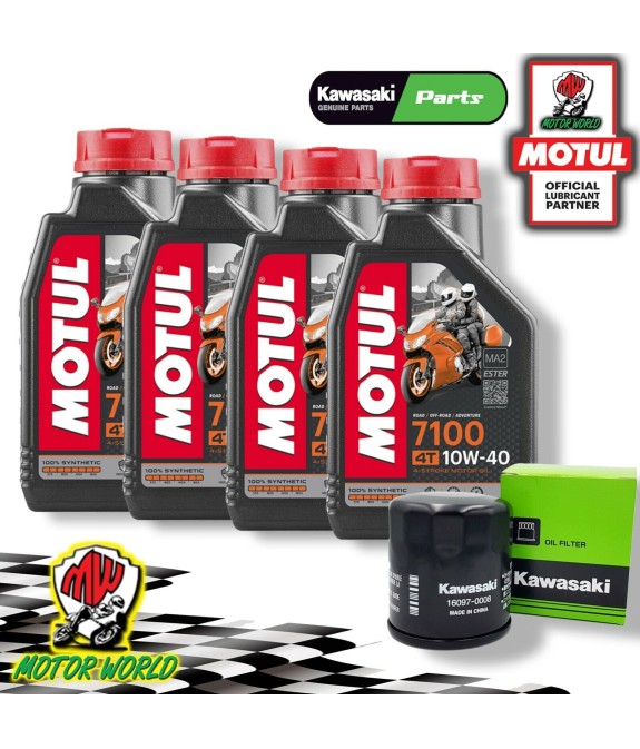 KIT TAGLIANDO MOTUL 7100 10W40 + FILTRO OLIO ORIGINALE Kawasaki Z 650 2021