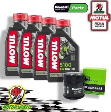 KIT TAGLIANDO MOTUL 5100 10W50 + FILTRO OLIO ORIGINALE Kawasaki