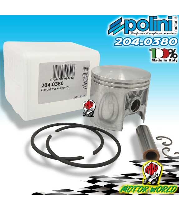 204.0380 PISTONE D.57,5 CPOLINI VESPA 50 SPECIAL - VESPA 50 XL