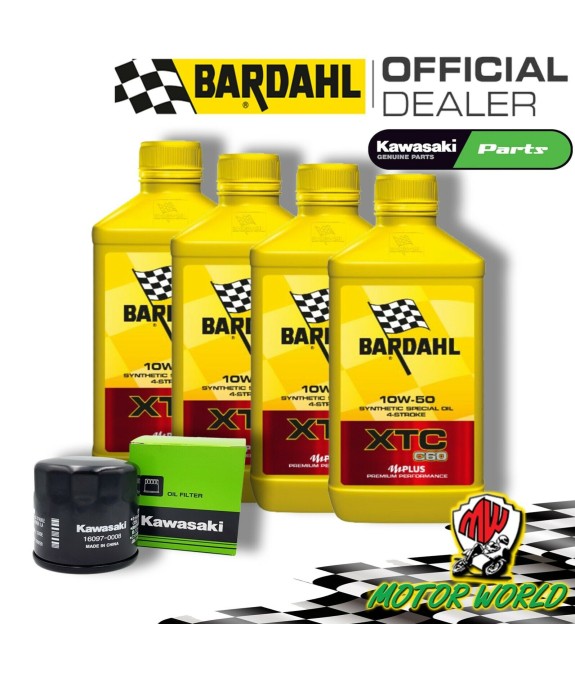 KIT TAGLIANDO BARDAHL XTC 10W50 + FILTRO ORIGINALE KAWASAKI Teryx  750 4x4