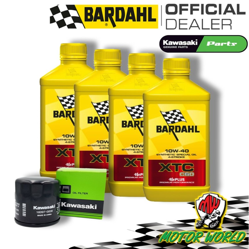 KIT TAGLIANDO BARDAHL XTC 10W40 + FILTRO ORIGINALE KAWASAKI Teryx  750 4x4