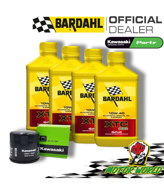 KIT TAGLIANDO BARDAHL XTC 10W40 + FILTRO ORIGINALE KAWASAKI Teryx  750 4x4