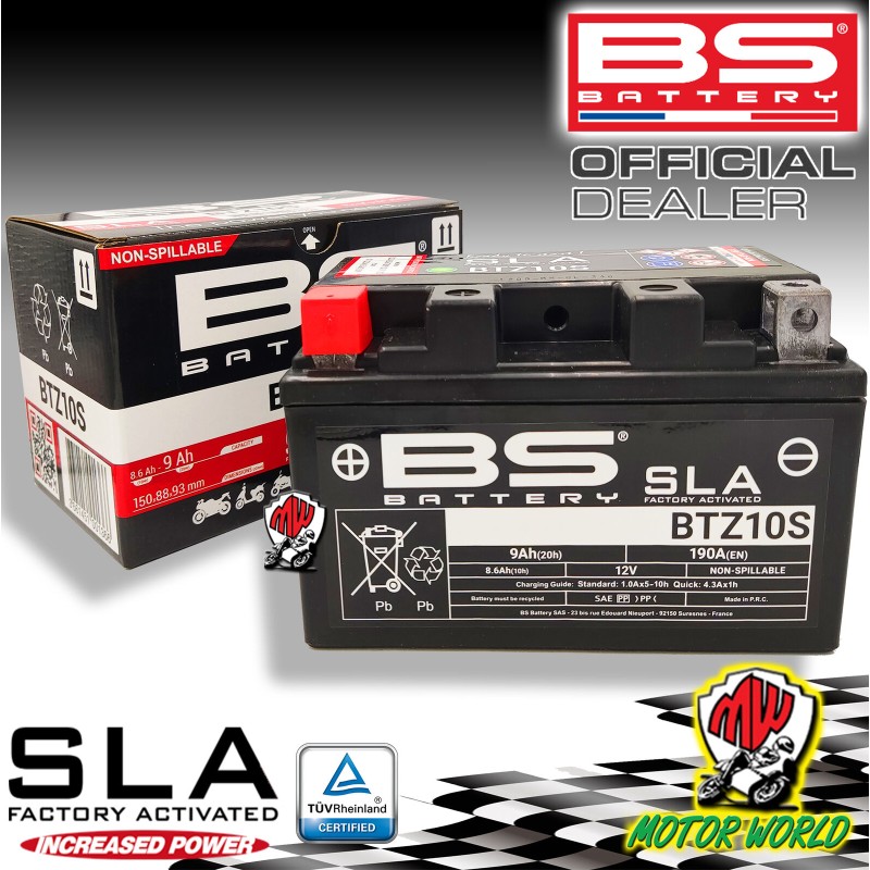 BATTERIA BS BATTERY SLA BTZ10S GIA ATTIVATA KAWASAKI NINJA H2 CARBON 1000 2017