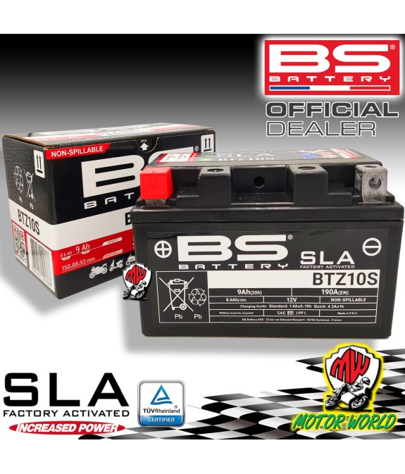 BATTERIA BS BATTERY SLA BTZ10S GIA ATTIVATA KAWASAKI NINJA H2 CARBON 1000 2017