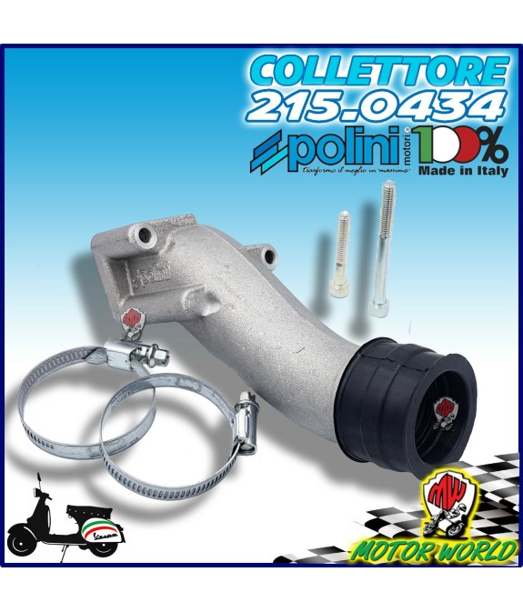 COLLETTORE ASPIRAZIONE CARBURATORE PWK 24 26 28 30 DUE FORI VESPA 50 SPECIAL