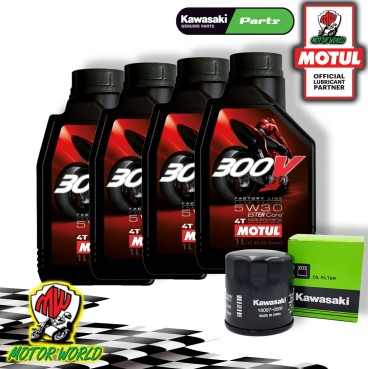 KIT TAGLIANDO MOTUL 300V 5W30 + FILTRO KAWASAKI Z 750 R Black Edition 2012