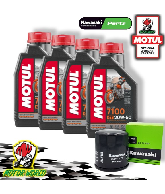 KIT TAGLIANDO MOTUL 7100 20W50+ FILTRO OLIO KAWASAKI  KRT 800 Teryx4 / LE / Camo