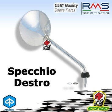 SPECCHIO SPECCHIETTO DX RETROVISORE DESTRO PIAGGIO LIBERTY 4T PTT 50 2014 2015 
