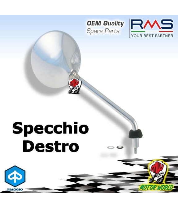 SPECCHIO SPECCHIETTO DX RETROVISORE DESTRO PIAGGIO LIBERTY 4T PTT 50 2014 2015 