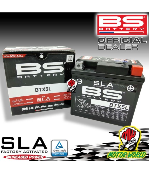BATTERIA BS BATTERY SLA BTX5L YAMAHA WR 250 F 2003 2004 2005 2006 2007
