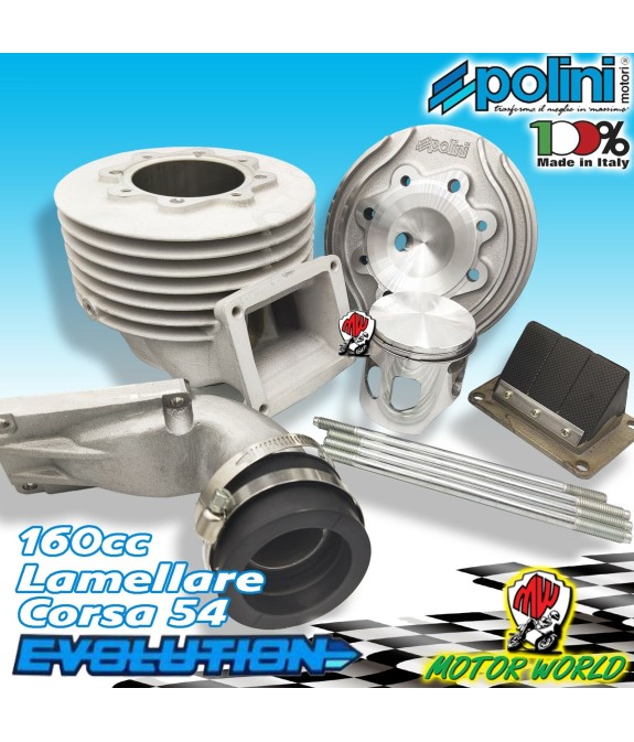KIT GRUPPO TERMICO RACING LAMELLARE EVOLUTION POLINI D60 160cc PIAGGIO APE MIX