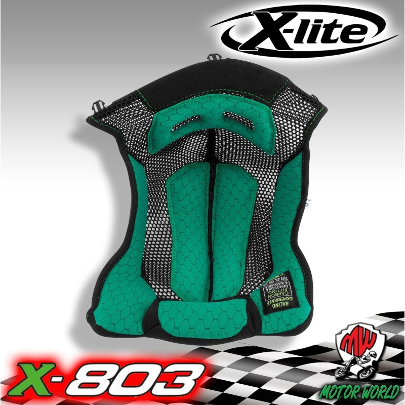 IMBOTTITURA INTERNO CASCO X-LITE MISURA M / L VERDE X-803 R / RS ULTRA CARBON