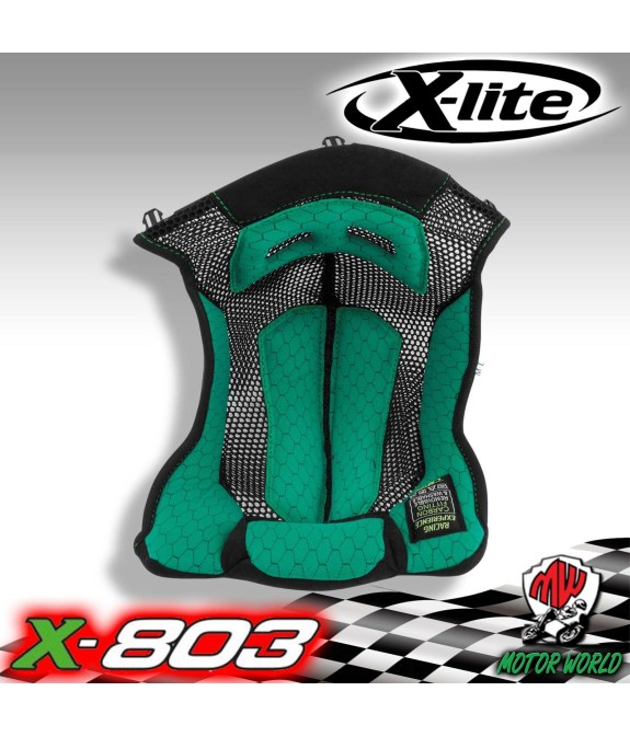 IMBOTTITURA INTERNO CASCO X-LITE MISURA M / L VERDE X-803 R / RS ULTRA CARBON