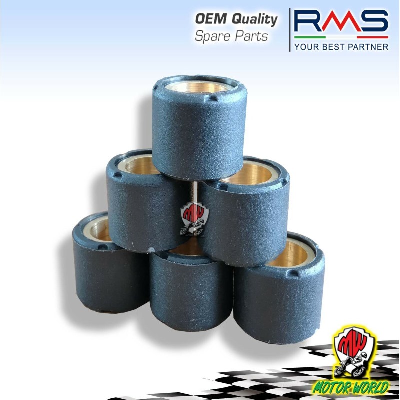 KIT 6 RULLI RULLINI VARIATORE 16 x 13 7 GRAMMI RMS PIAGGIO ZIP SP 50 2000
