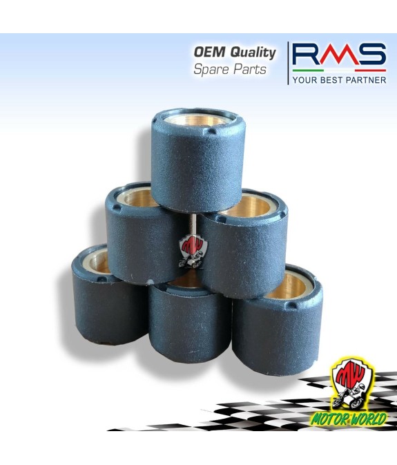 KIT 6 RULLI RULLINI VARIATORE 16 x 13 7 GRAMMI RMS PIAGGIO ZIP SP 50 2000