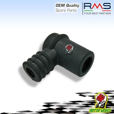 PIPETTA IN GOMMA 90° CURVATA CICLOMOTORE 50 cc CANDELA SENZA NOTTOLINO RESISTORE