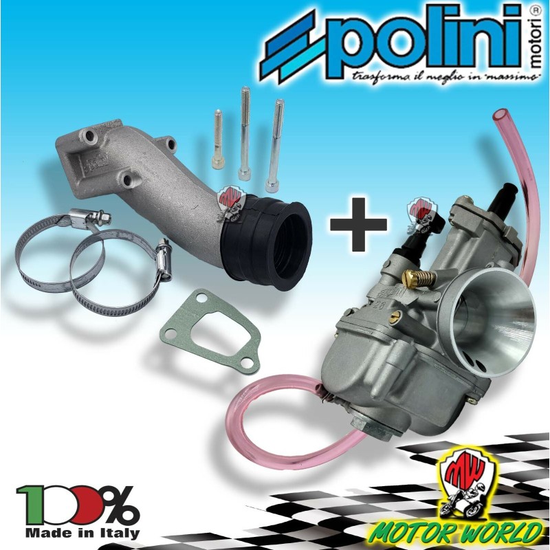 CARBURATORE PWK D.26 + COLLETTORE ASPIRAZIONE 3 FORI POLINI VESPA 125 ETS