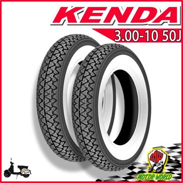 Coppia Gomme Kenda K333 fascia bianca 3.00-10 Piaggio Vespa PK 125 XL/ XL2