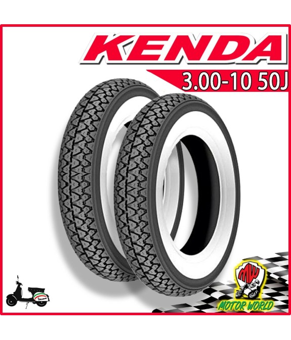 Coppia Gomme Kenda K333 fascia bianca 3.00-10 Piaggio Vespa PK 125 XL/ XL2