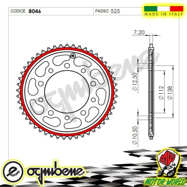 CORONA IN ACCIAIO SILENT OGNIBENE 43 DENTI YAMAHA YZF 1000 R1M 2018 2019 2020