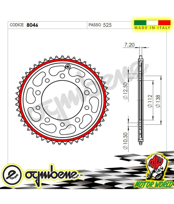 CORONA IN ACCIAIO SILENT OGNIBENE 43 DENTI YAMAHA YZF 1000 R1M 2018 2019 2020