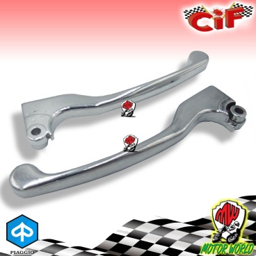 COPPIA LEVE FRENO E FRIZIONE CROMATE LUCIDE PER PIAGGIO VESPA V HP 50 125 cc