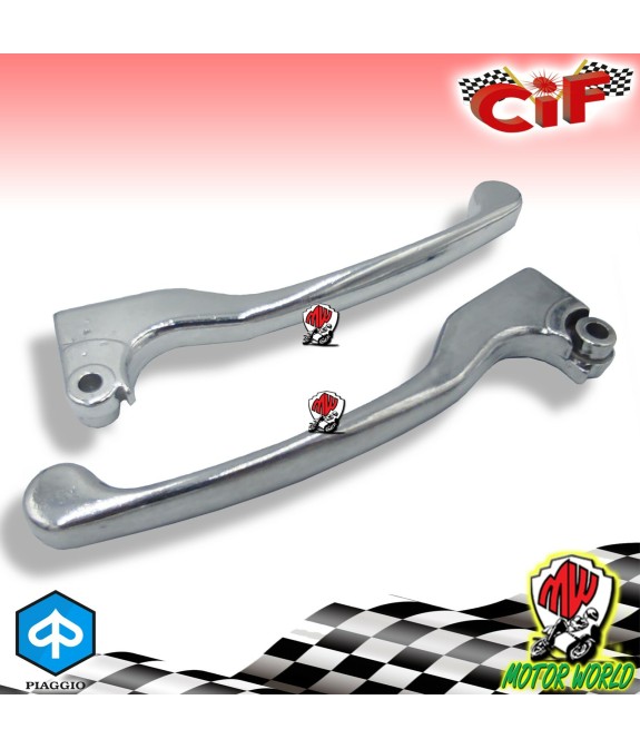 COPPIA LEVE FRENO E FRIZIONE CROMATE LUCIDE PER PIAGGIO VESPA V HP 50 125 cc