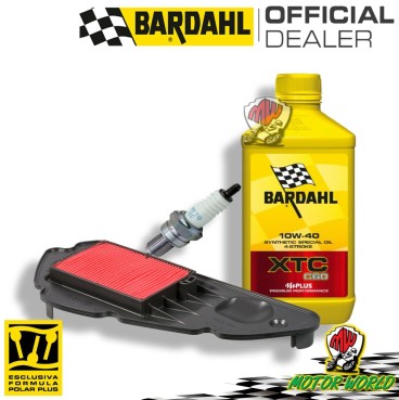 KIT TAGLIANDO BARDAHL XTC 10W40 FILTRO ARIA CANDELA OLIO Honda SH 150 i ADH ABS