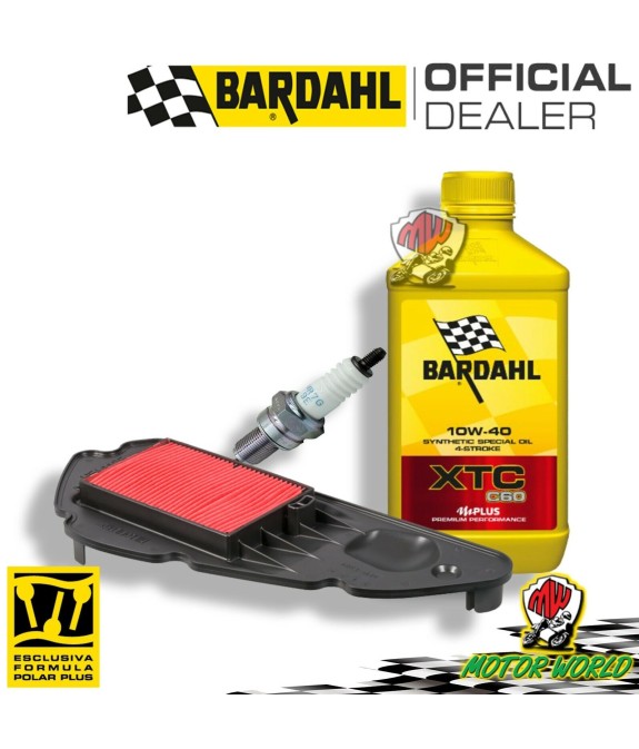KIT TAGLIANDO BARDAHL XTC 10W40 FILTRO ARIA CANDELA OLIO Honda SH 150 i ADH ABS
