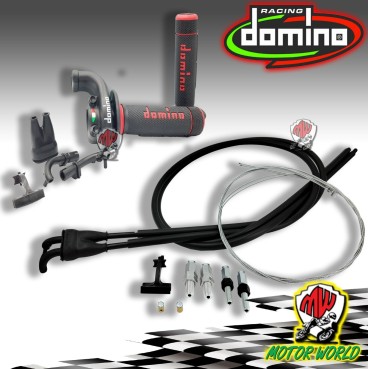 DOMINO COMANDO GAS ACCELERATORE RAPIDO + CAVI UNIVERSALI per TUTTE le MOTO CROSS