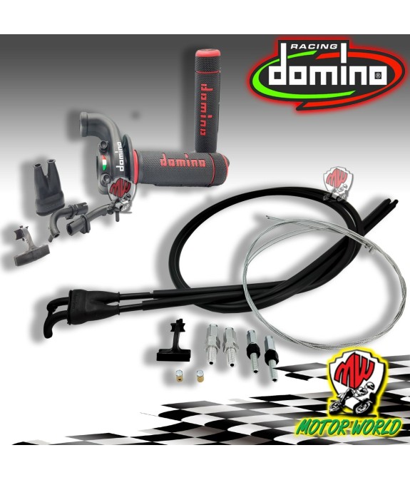 DOMINO COMANDO GAS ACCELERATORE RAPIDO + CAVI UNIVERSALI per TUTTE le MOTO CROSS