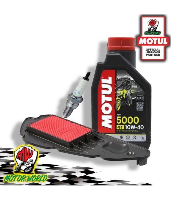 KIT TAGLIANDO MOTUL 5000 10W40 FILTRO ARIA CANDELA OLIO Honda SH 150 i ADH ABS