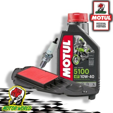 KIT TAGLIANDO MOTUL 5100 10W40 FILTRO ARIA CANDELA OLIO Honda SH 150 i ADH ABS