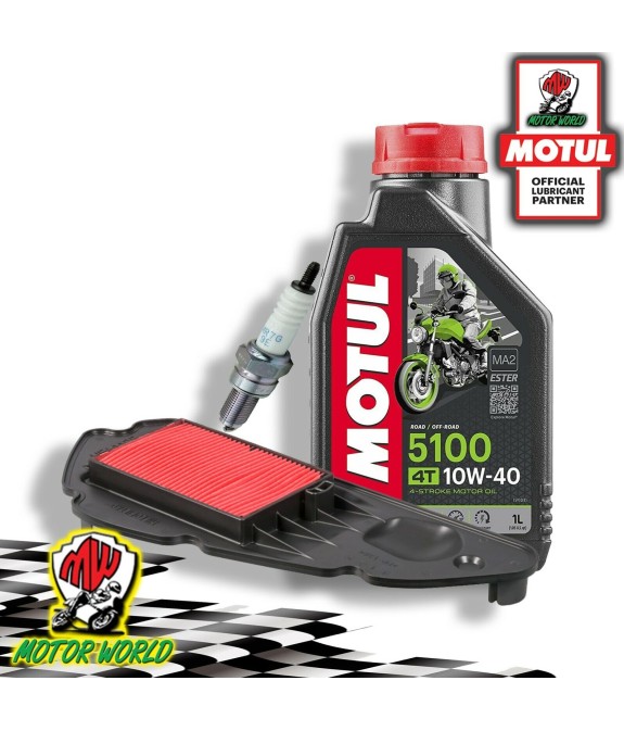 KIT TAGLIANDO MOTUL 5100 10W40 FILTRO ARIA CANDELA OLIO Honda SH 150 i ADH ABS