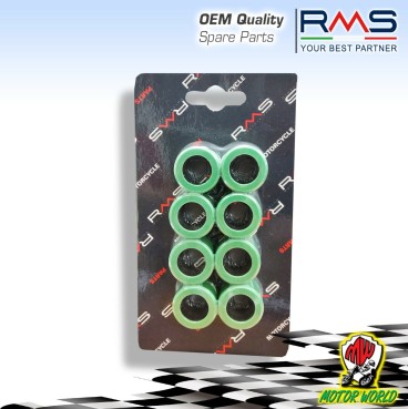KIT SERIE 8 RULLI RULLINI 25x17 18,6 GRAMMI PIAGGIO X8 EURO3 400 2006 2007 2008