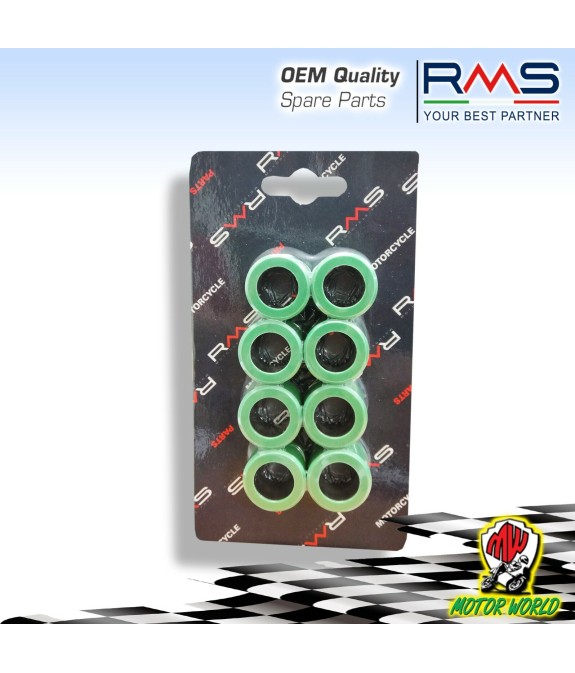 KIT SERIE 8 RULLI RULLINI 25x17 18,6 GRAMMI PIAGGIO X8 EURO3 400 2006 2007 2008