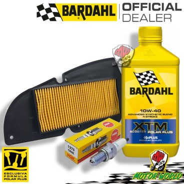 Kit tagliando Bardahl XTM 10W40 filtro aria candela SYM HD2 I 200 2014