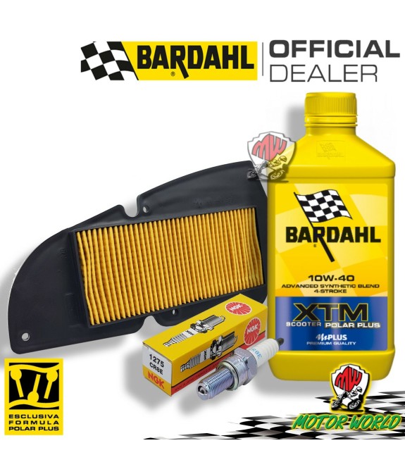Kit tagliando Bardahl XTM 10W40 filtro aria candela SYM HD2 I 200 2014
