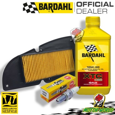 Kit tagliando Bardahl XTC 10W40 filtro aria candela  SYM HD2 I 200 2014