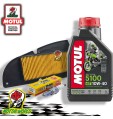 Kit tagliando MOTUL 5100 10W40 filtro aria candela SYM HD2 I 200 2014
