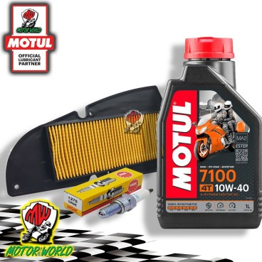 Kit tagliando MOTUL 7100 10W40 filtro aria candela SYM HD2 I 200 2014