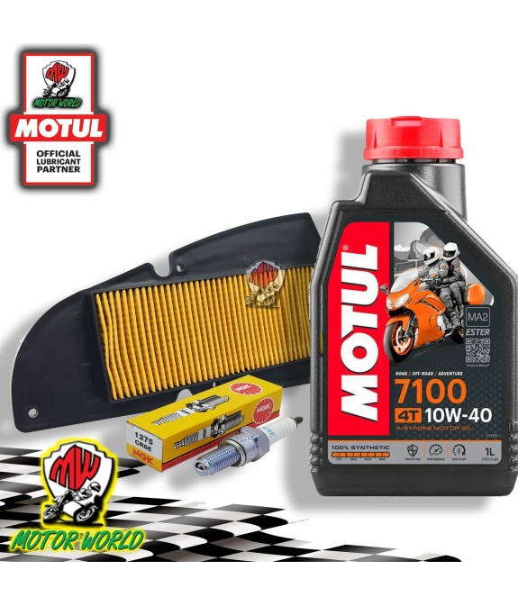 Kit tagliando MOTUL 7100 10W40 filtro aria candela SYM HD2 I 200 2014
