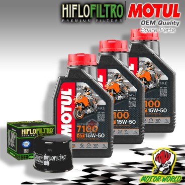 TAGLIANDO 3lt OLIO MOTUL 7100 15W50 + FILTRO HIFLO Kymco AK 550 2017