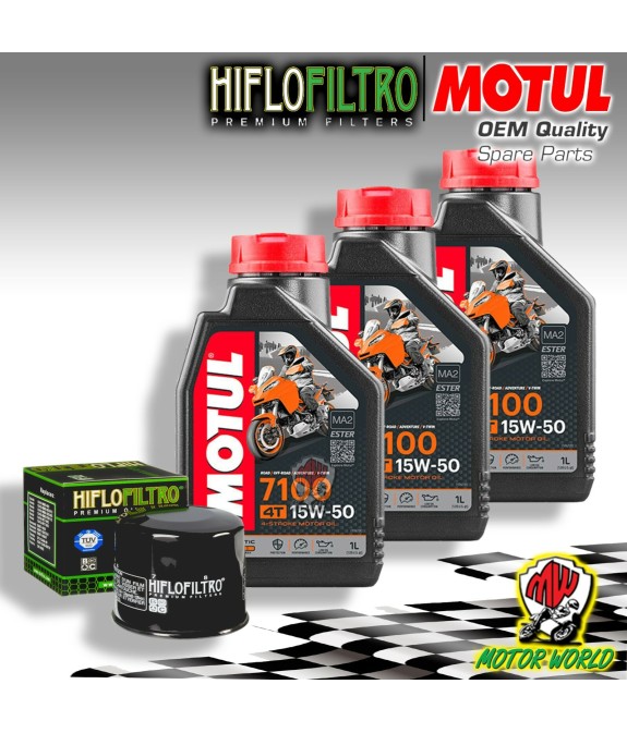 TAGLIANDO 3lt OLIO MOTUL 7100 15W50 + FILTRO HIFLO Kymco AK 550 2017